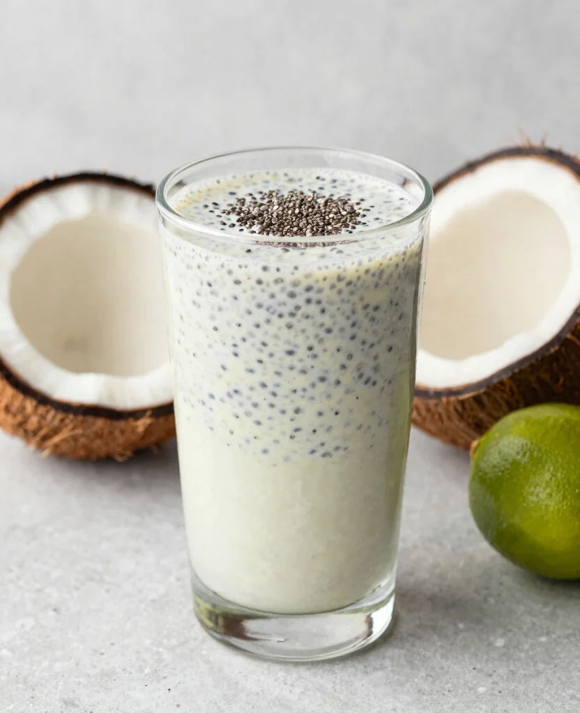 15 Cold Pressed Juice Recipes For Your Slow Juicer - 12. Creamy Coconut Chia Juice 1