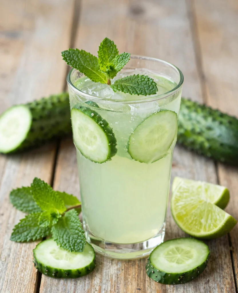 15 Cold Pressed Juice Recipes For Your Slow Juicer - 6. Refreshing Cucumber Mint Juice 1