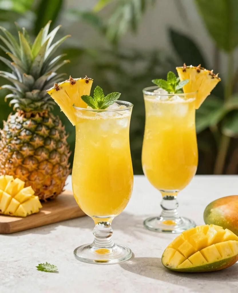 15 Fresh Fruit Juice Recipes For Hot Summer Days - 1. Tropical Pineapple-Mango Refresher 1
