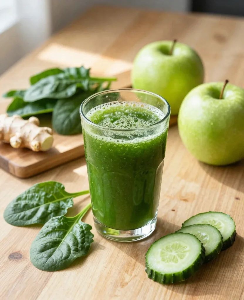 15 Fresh Fruit Juice Recipes For Hot Summer Days - 6. Green Detox Juice 1