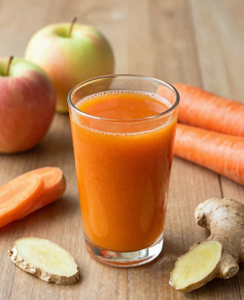 15 Iron Boosting Juice Recipes Ideal For Low Iron - 13. Apple Carrot Ginger Juice 1