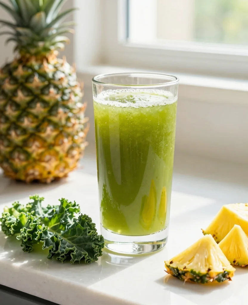 15 Iron Boosting Juice Recipes Ideal For Low Iron - 3. Kale and Pineapple Fusion 1