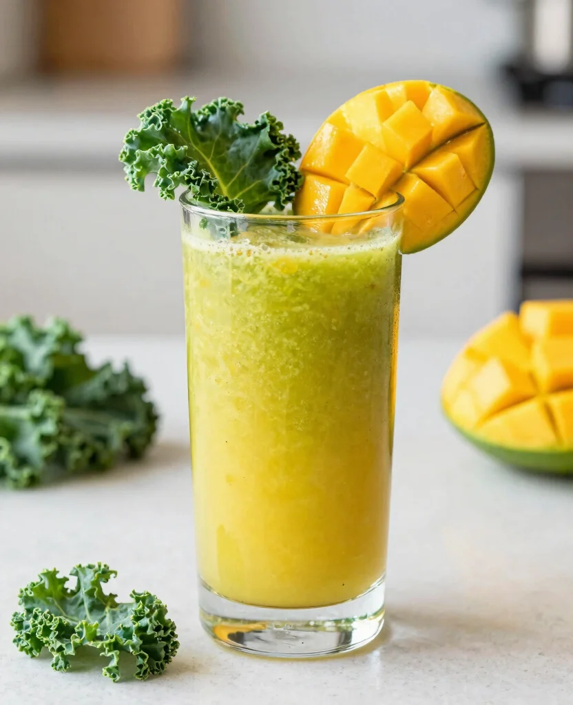 15 Iron Boosting Juice Recipes Ideal For Low Iron - 5. Mango and Kale Delight 1