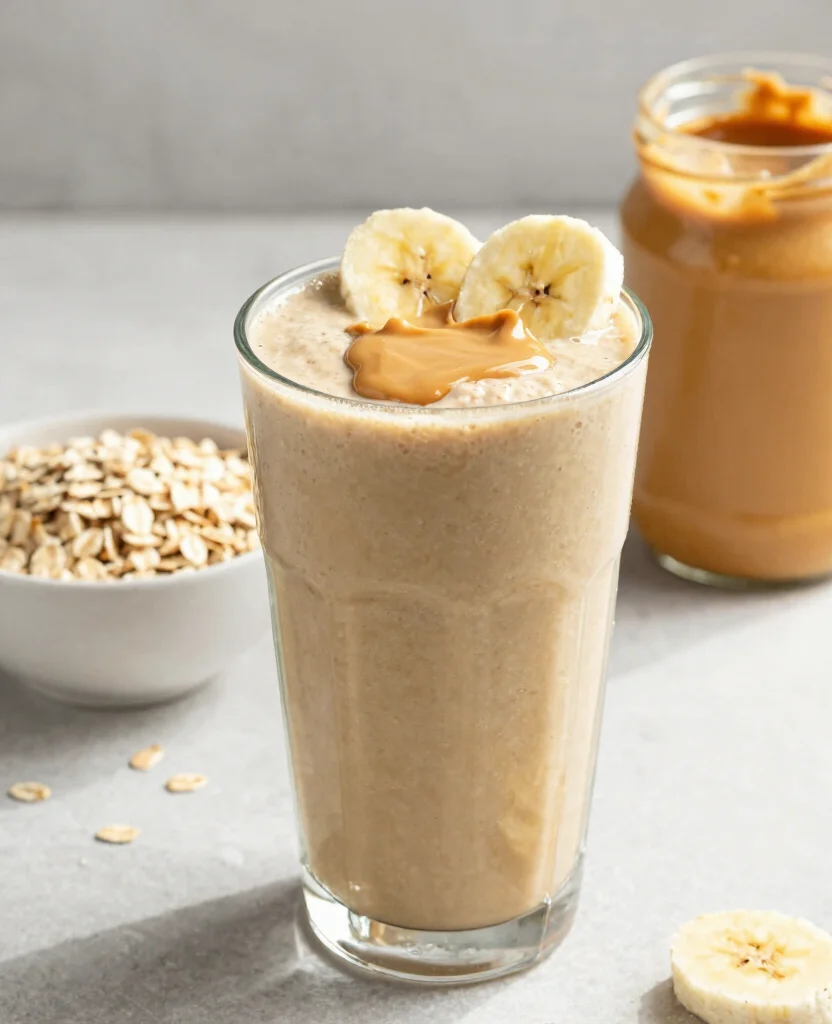 15 Juice It Up Recipes Smoothies You Can Copy At Home - 10. Peanut Butter Banana Oat Smoothie 1