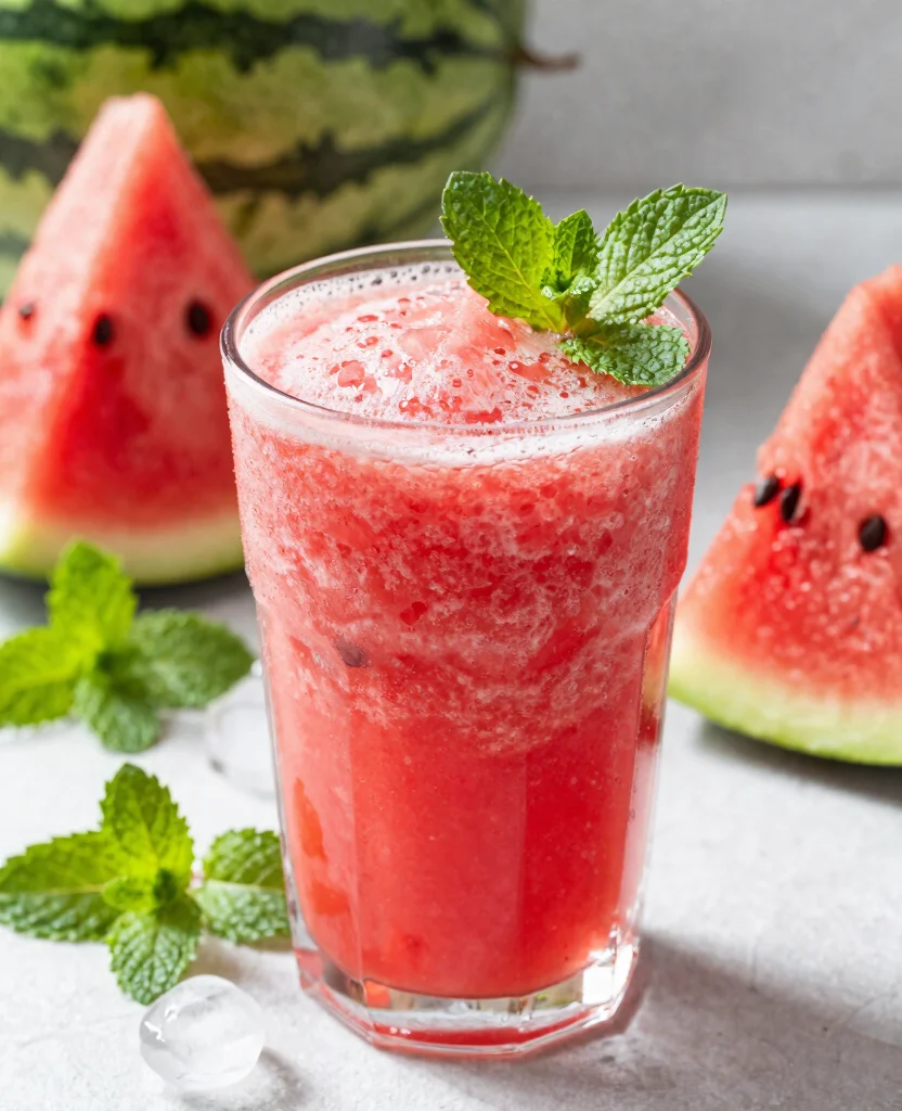 15 Juice It Up Recipes Smoothies You Can Copy At Home - 11. Watermelon Mint Smoothie 1