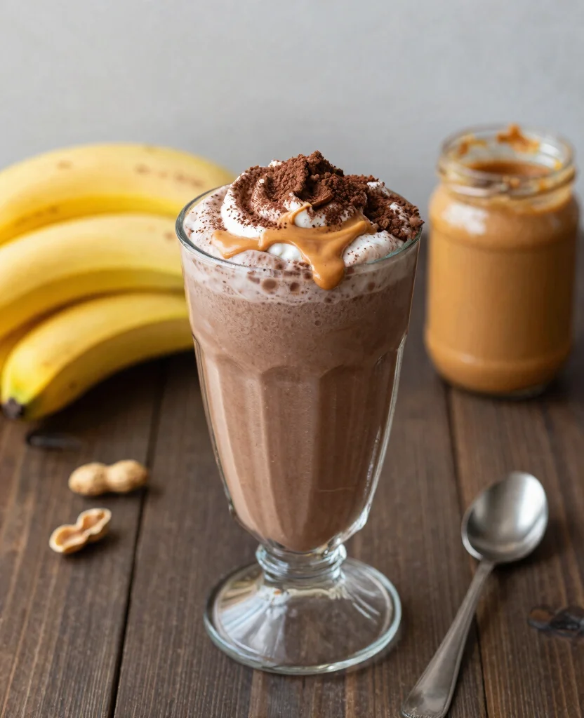 15 Juice It Up Recipes Smoothies You Can Copy At Home - 4. Chocolate Peanut Butter Banana Smoothie 1