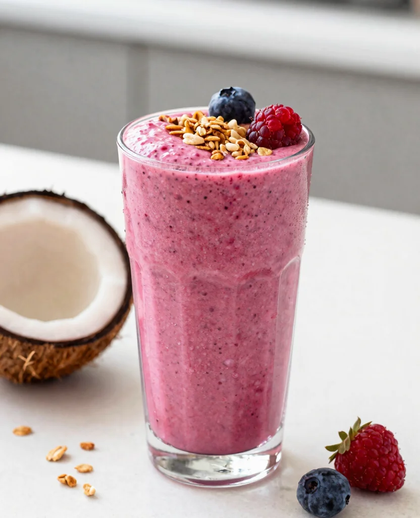 15 Juice It Up Recipes Smoothies You Can Copy At Home - 9. Creamy Coconut Berry Smoothie 1