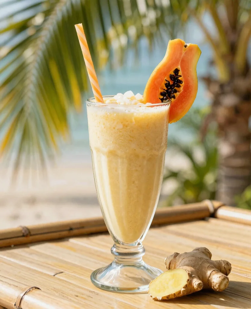 15 Parasite Cleanse Juice Recipes Inspired By Natural Herbs - 11. Papaya Ginger Smoothie 1