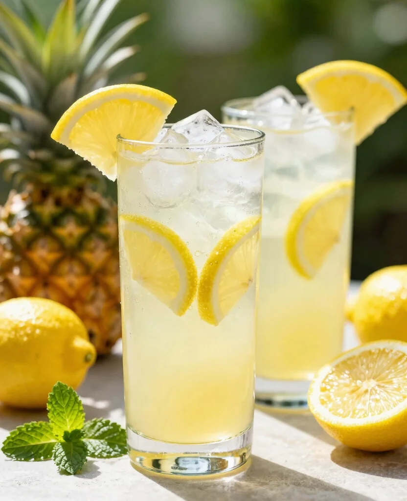 15 Pineapple Juice Recipes Drinks For Tropical Flavor - 11. Pineapple Lemon Sparkler 1