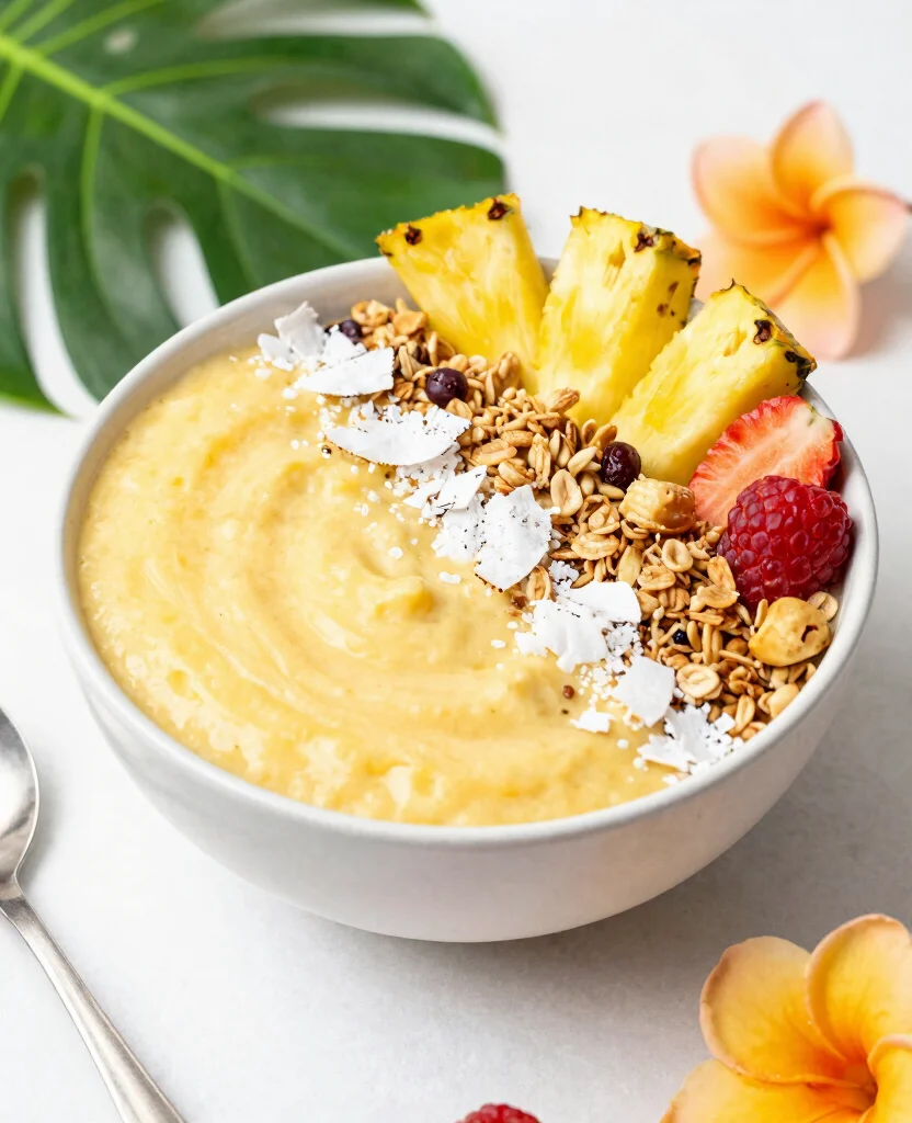 15 Pineapple Juice Recipes Drinks For Tropical Flavor - 13. Tropical Pineapple Smoothie Bowl 1