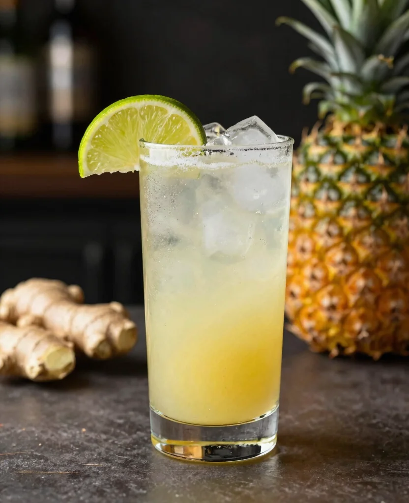 15 Pineapple Juice Recipes Drinks For Tropical Flavor - 3. Pineapple Ginger Fizz 1