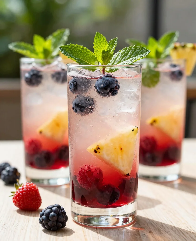 15 Pineapple Juice Recipes Drinks For Tropical Flavor - 6. Pineapple Berry Spritzer 1