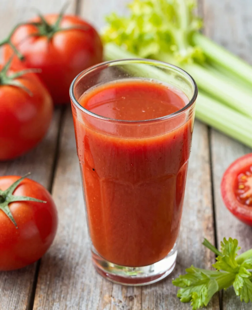 15 Refreshing Home Made Juice Recipes for a Healthy Detox - 13. Spicy Tomato & Celery Juice 1