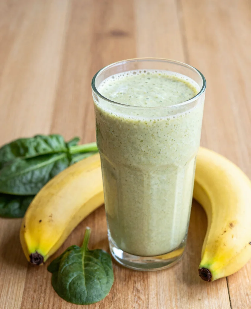 15 Refreshing Home Made Juice Recipes for a Healthy Detox - 14. Banana & Spinach Smoothie Juice 1