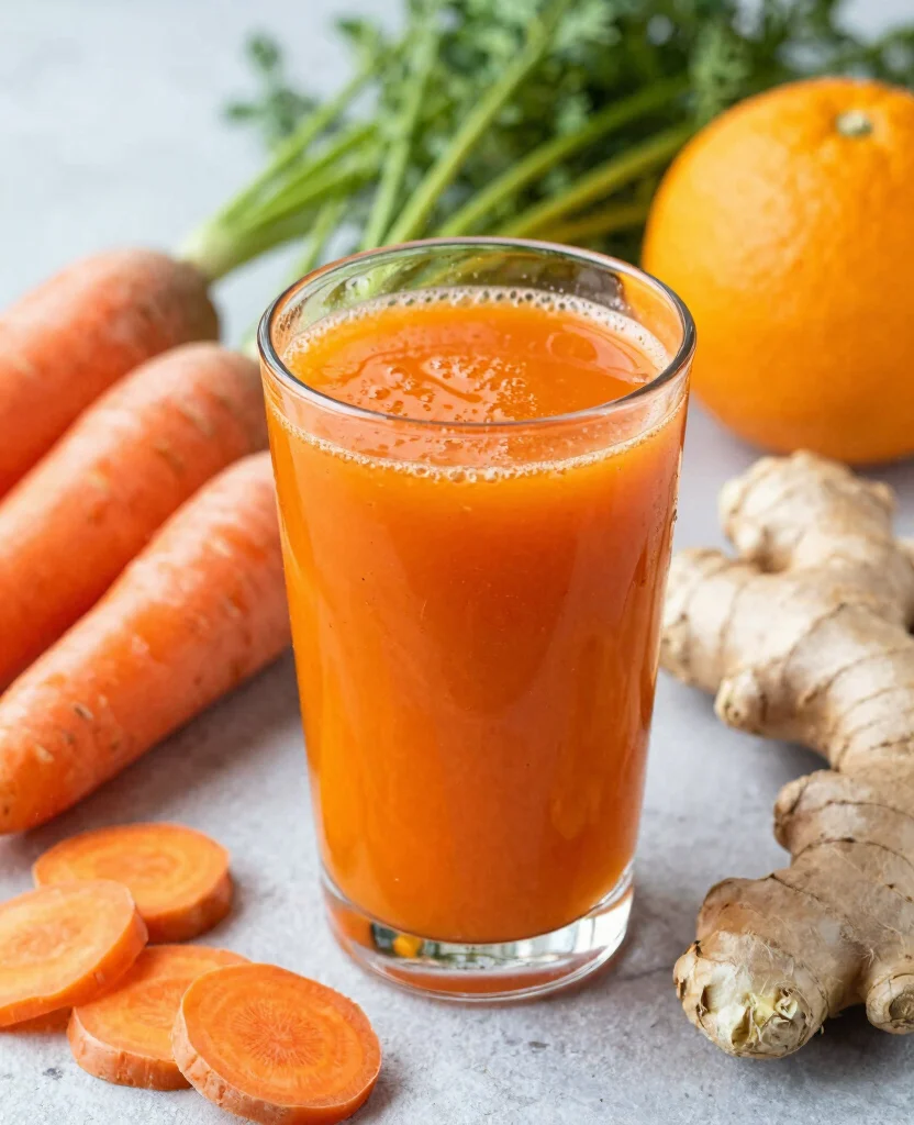 15 Refreshing Home Made Juice Recipes for a Healthy Detox - 5. Carrot & Ginger Zing Juice 1