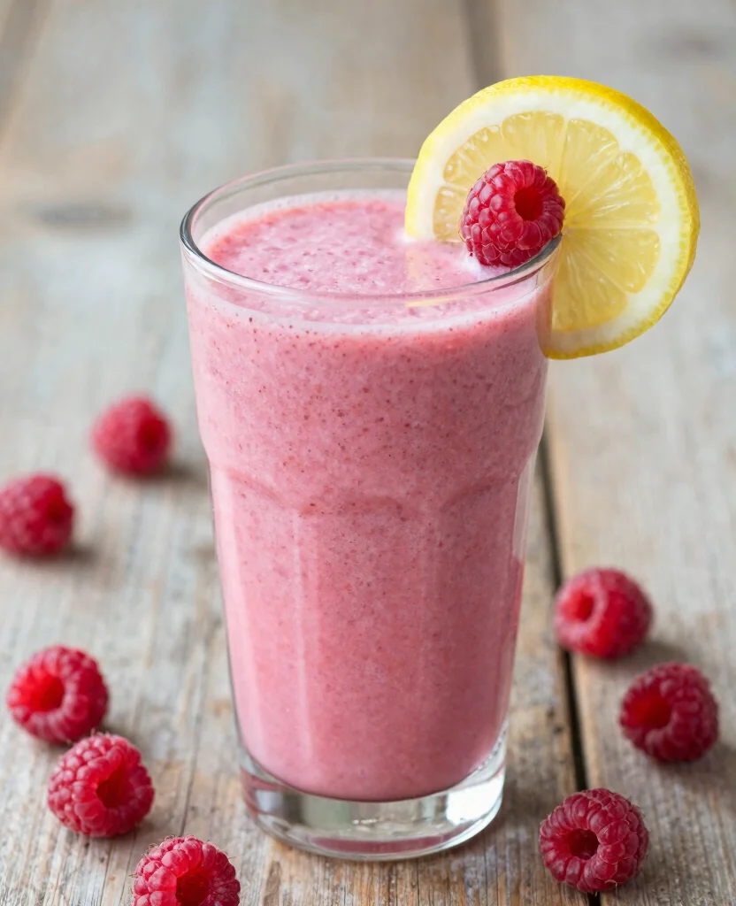 16 Booster Juice Recipes Copycat For Your Blender - 14. Raspberry Lemonade Smoothie 1