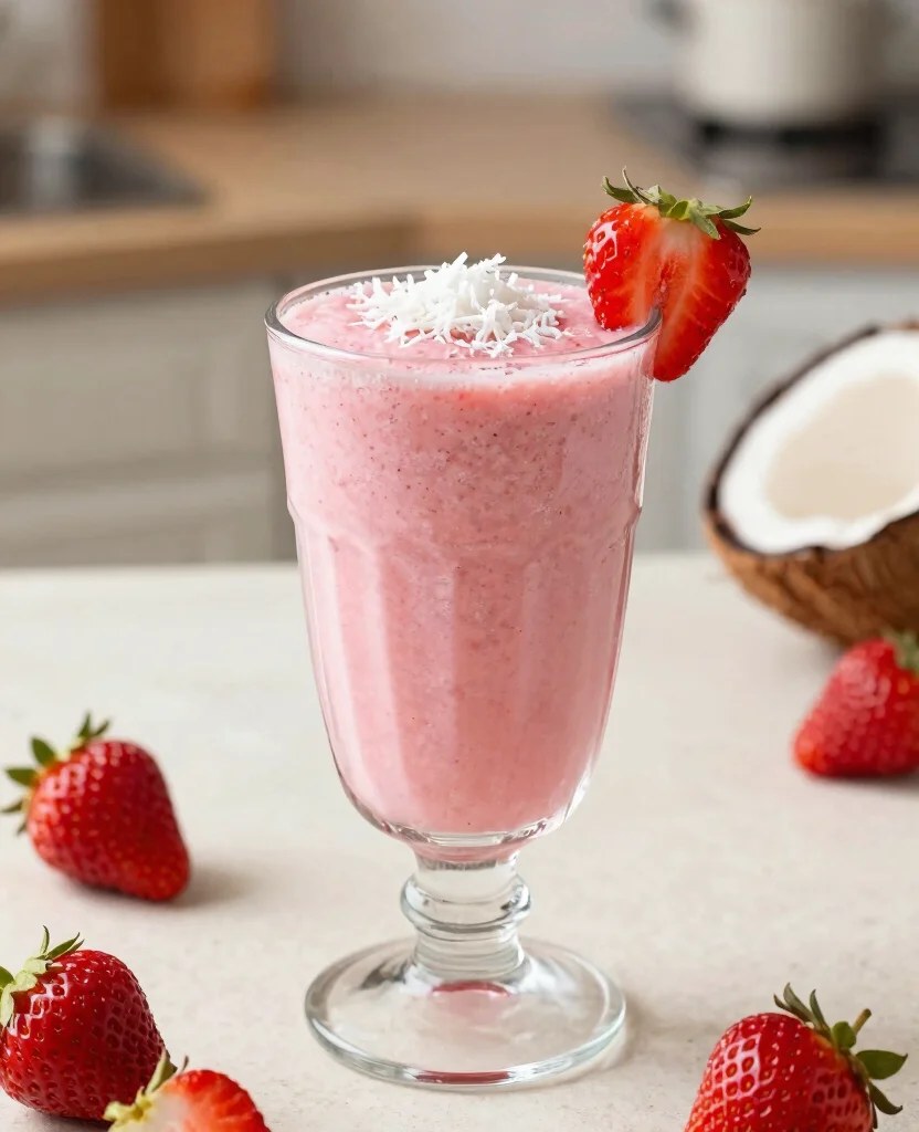 16 Booster Juice Recipes Copycat For Your Blender - 15. Strawberry Coconut Smoothie 1
