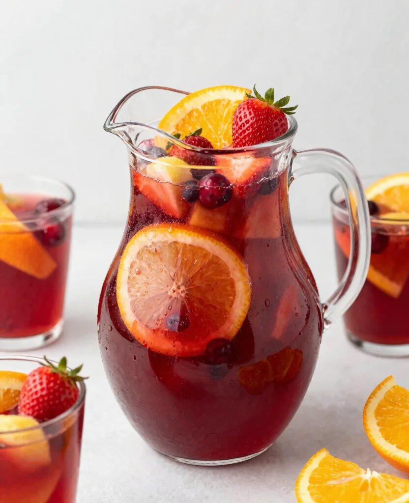 16 Cocktail Recipes With Cranberry Juice For Parties - 12. Cranberry Strawberry Sangria 1
