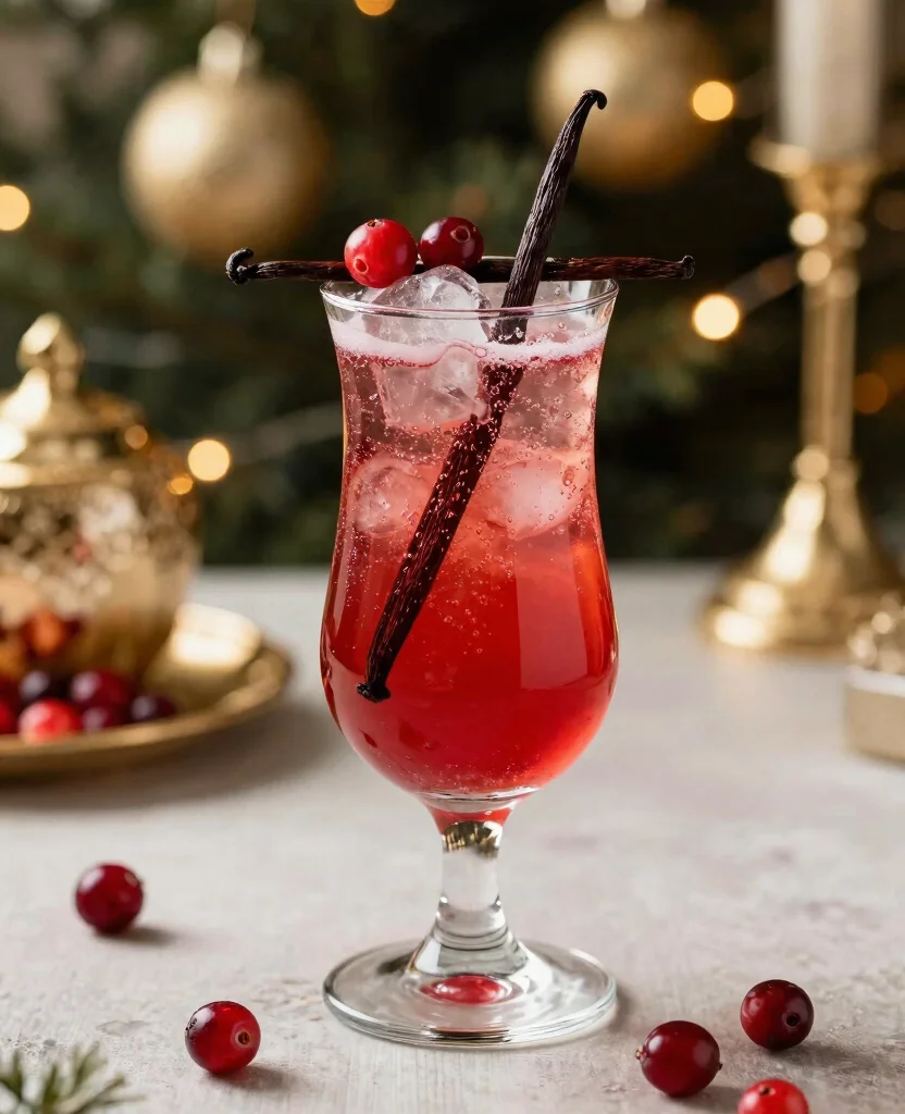 16 Cocktail Recipes With Cranberry Juice For Parties - 16. Cranberry Vanilla Bean Sparkler 1