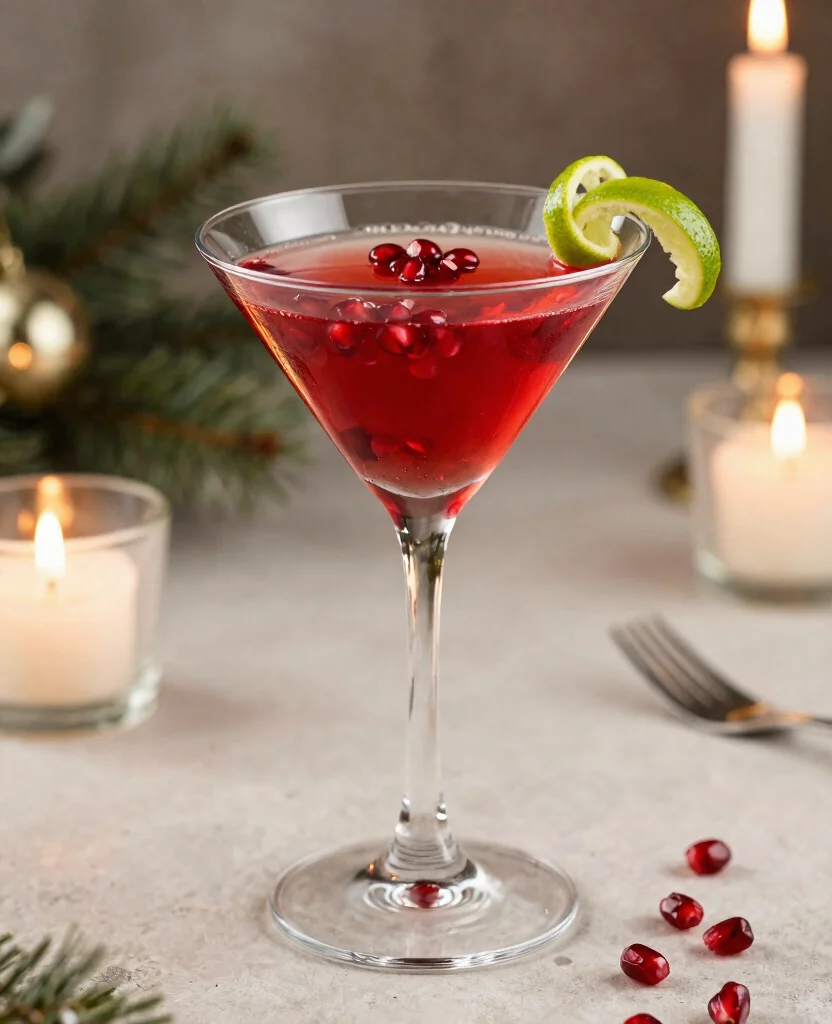 16 Cocktail Recipes With Cranberry Juice For Parties - 6. Cranberry Pomegranate Martini 1