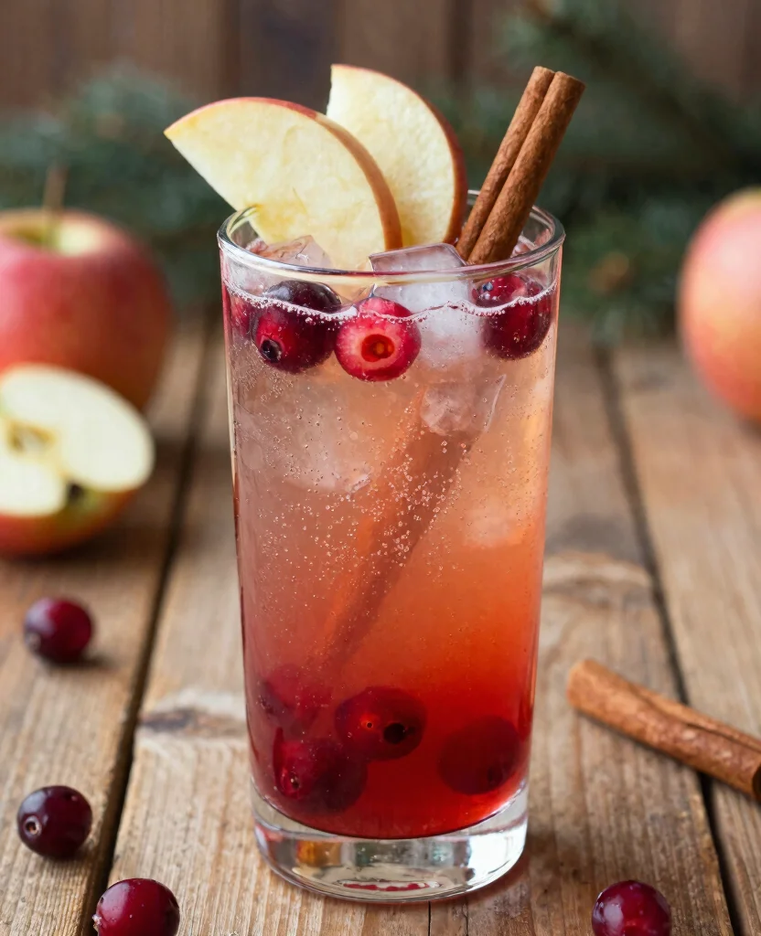 16 Cocktail Recipes With Cranberry Juice For Parties - 8. Cranberry Apple Fizz 1