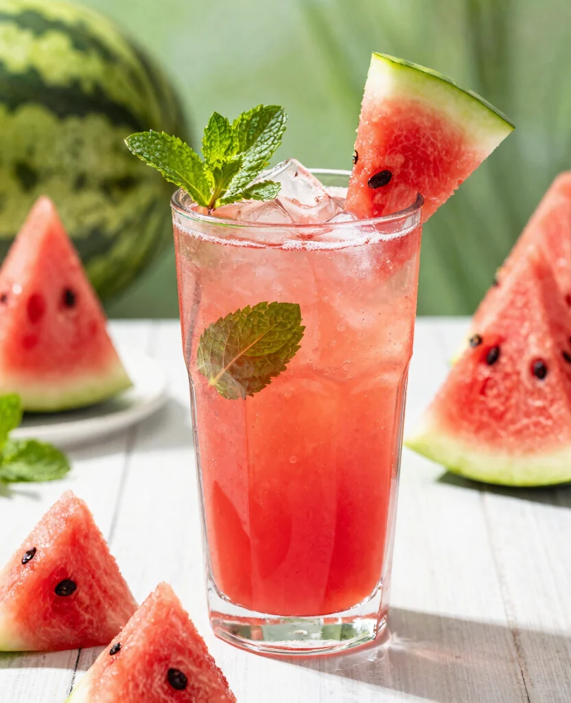 16 Green Juice Recipes For Flat Tummy And Less Bloating - 11. Watermelon Mint Cooler 1