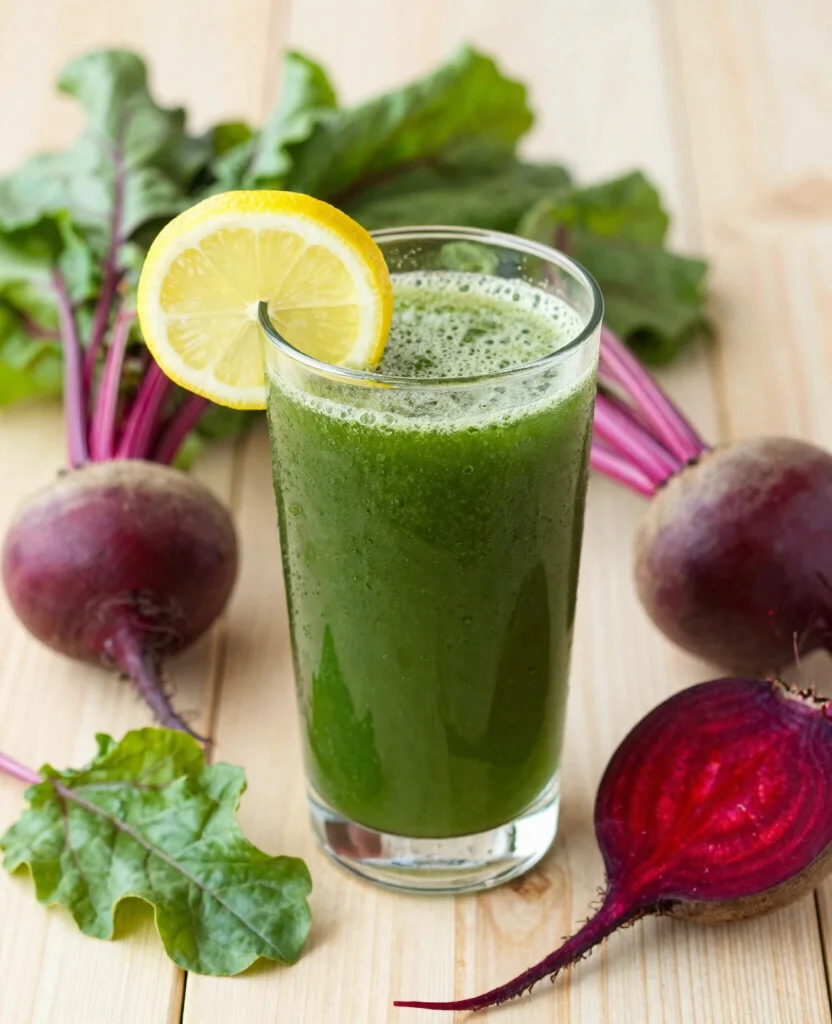 16 Green Juice Recipes For Flat Tummy And Less Bloating - 12. Beet Green Detox Juice 1