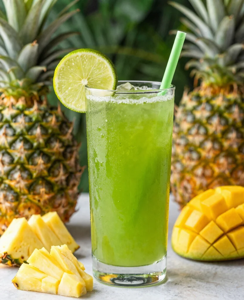 16 Green Juice Recipes For Flat Tummy And Less Bloating - 15. Tropical Green Juice 1