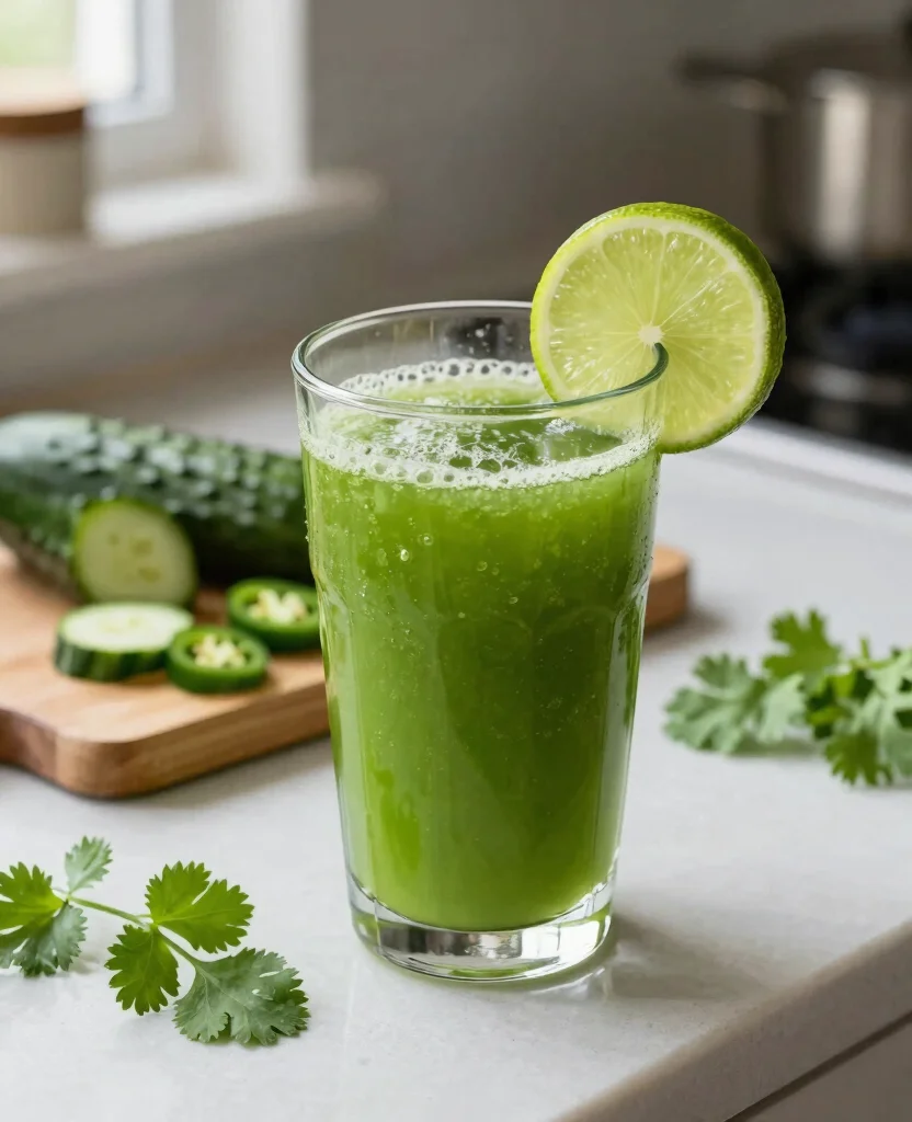 16 Green Juice Recipes For Flat Tummy And Less Bloating - 2. Spicy Green Zing Juice 1