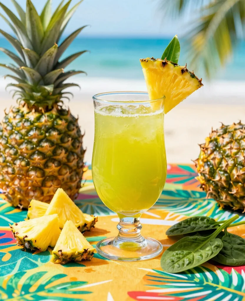 16 Green Juice Recipes For Flat Tummy And Less Bloating - 3. Pineapple Green Cleanse Juice 1