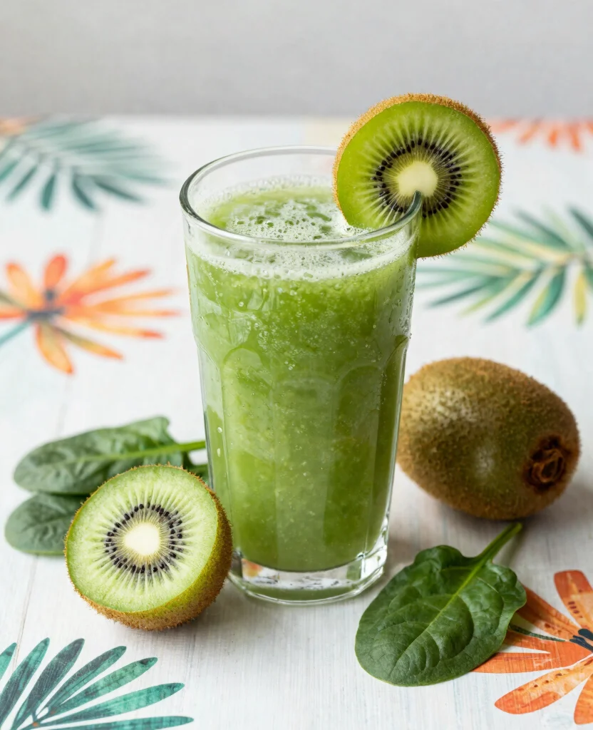 16 Green Juice Recipes For Flat Tummy And Less Bloating - 8. Kiwi Green Breeze 1