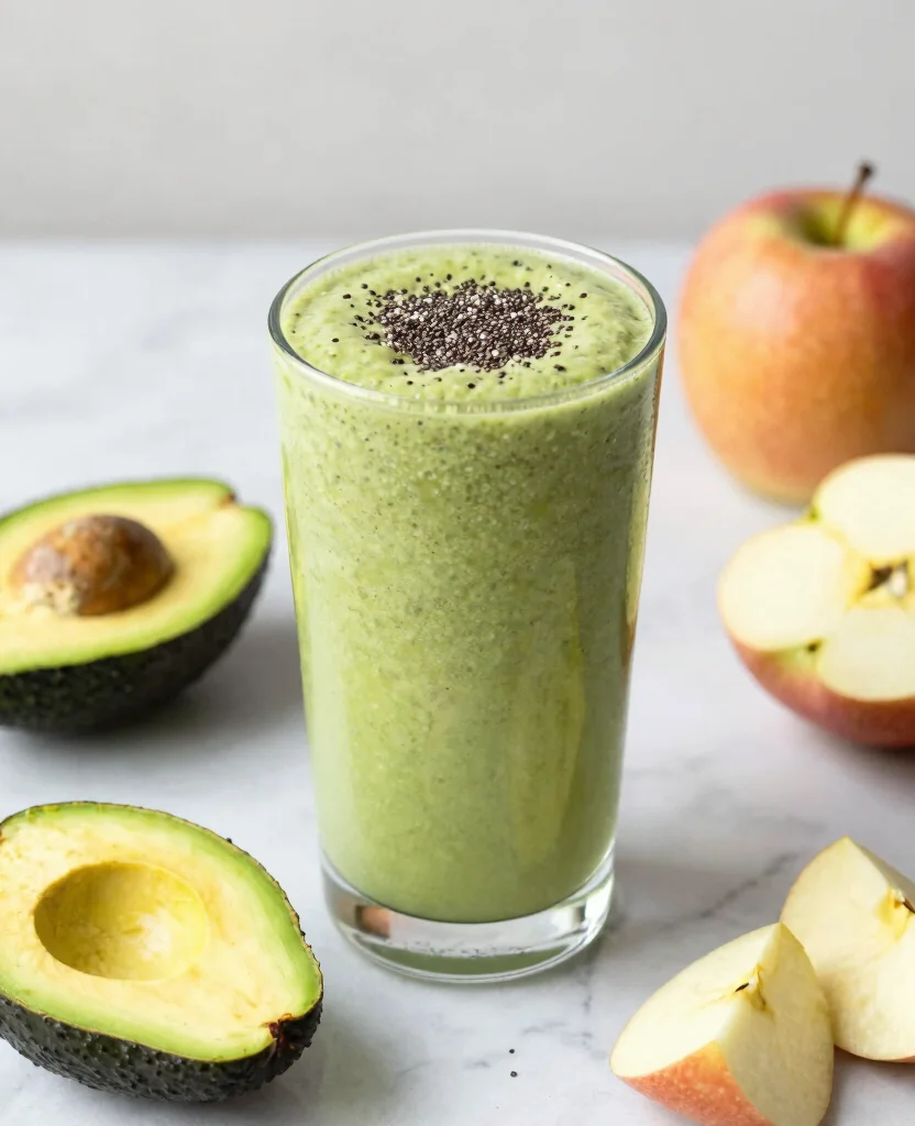 16 Green Juice Recipes For Flat Tummy And Less Bloating - 9. Avocado Green Smoothie Juice 1