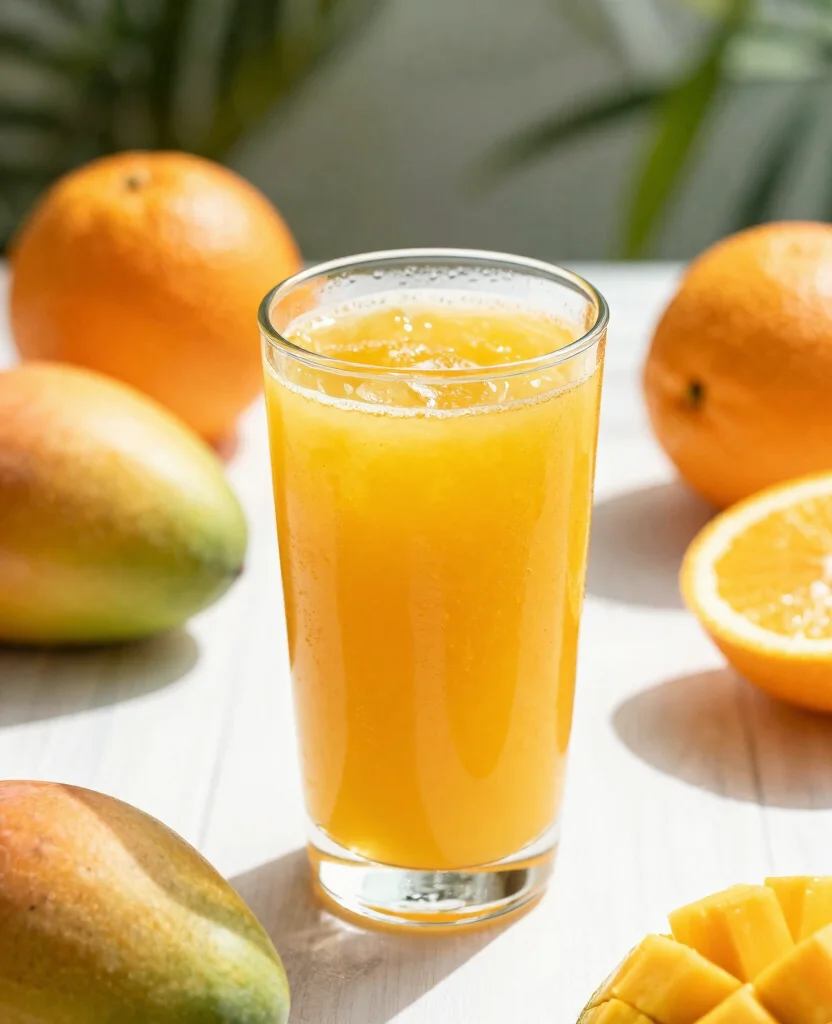16 Immune Boosting Juice Recipes With Citrus And Ginger - 13. Mango Ginger Citrus Juice 1