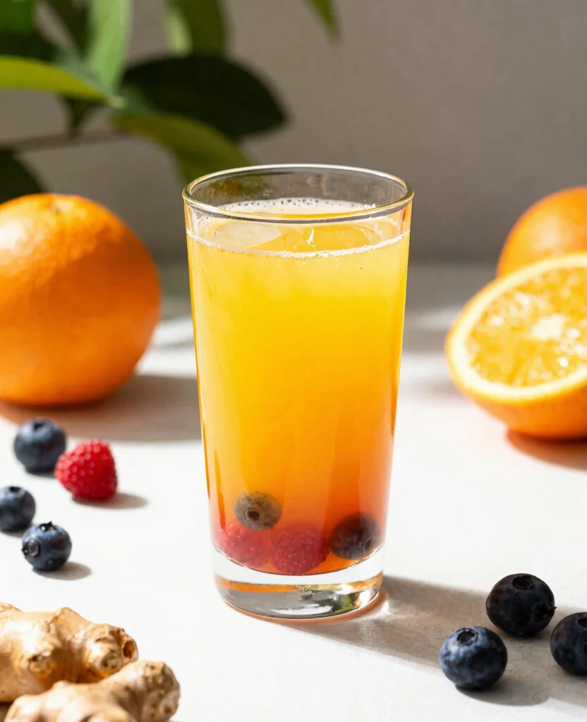 16 Immune Boosting Juice Recipes With Citrus And Ginger - 8. Citrus Berry Ginger Juice 1