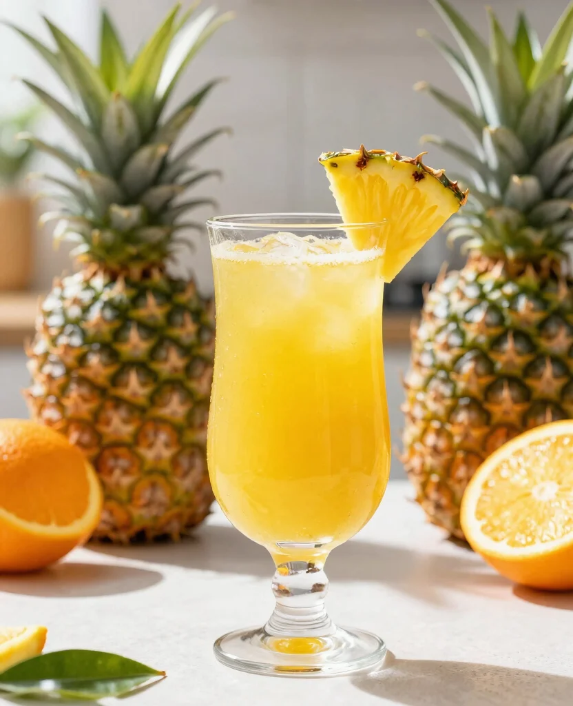 16 Immune Boosting Juice Recipes With Citrus And Ginger - 9. Pineapple Citrus Ginger Juice 1