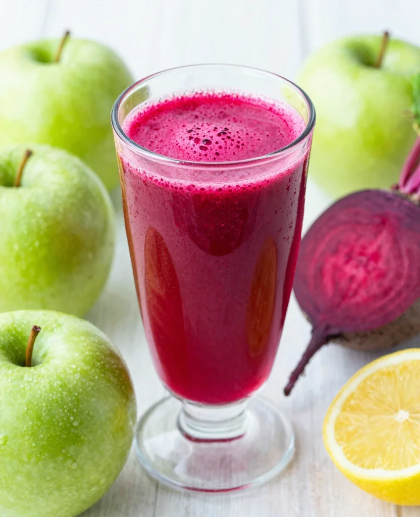 16 Juice Recipes With Beets For Energy And Stamina - 16. Beet and Green Apple Juice 1