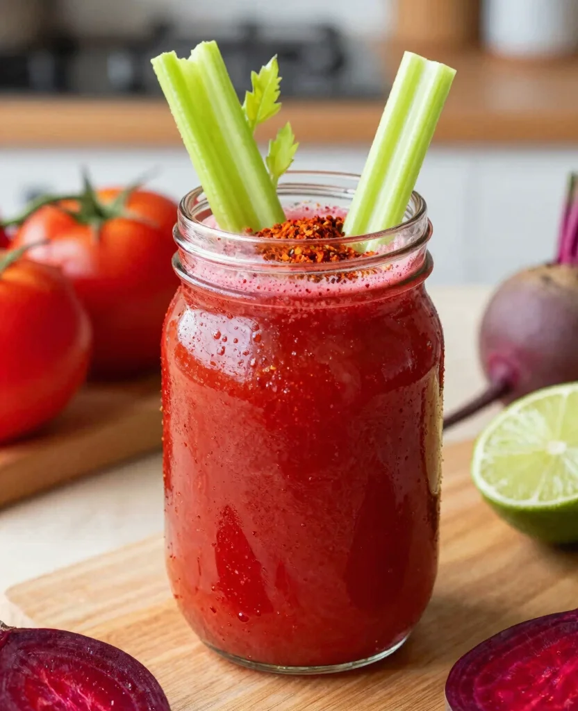 16 Juice Recipes With Beets For Energy And Stamina - 8. Spicy Beet and Tomato Juice 1