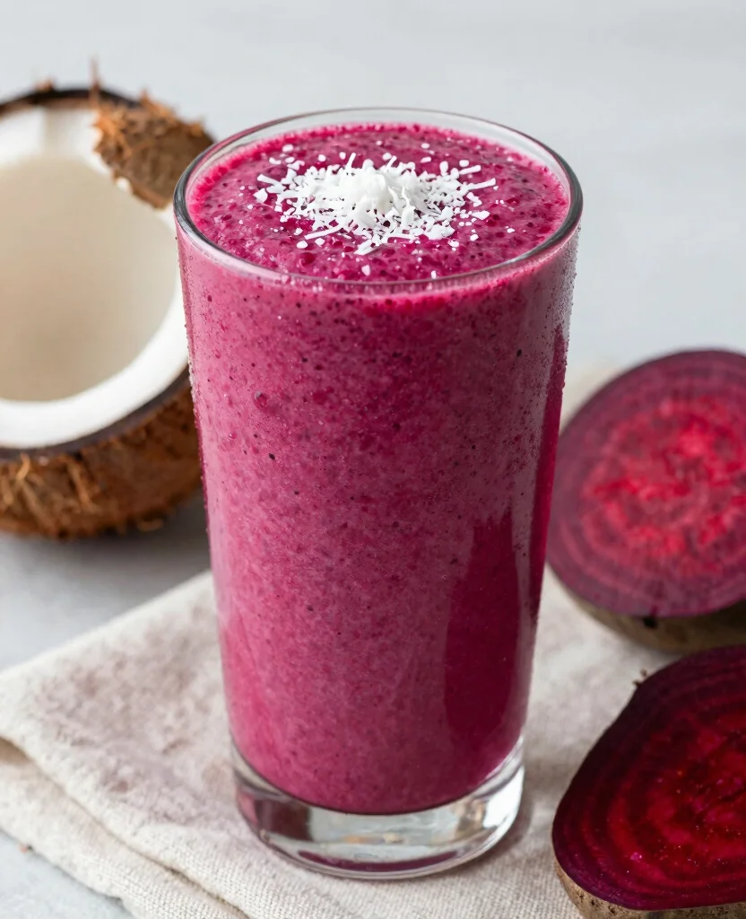 16 Juice Recipes With Beets For Energy And Stamina - 9. Beet and Coconut Smoothie 1