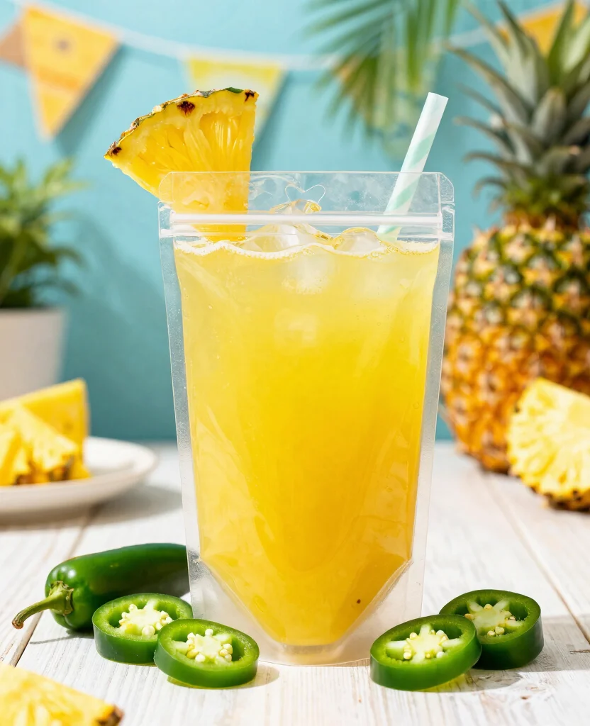 17 Adult Juice Pouch Recipes Perfect For Parties - 14. Pineapple Jalapeño Punch Pouch 1