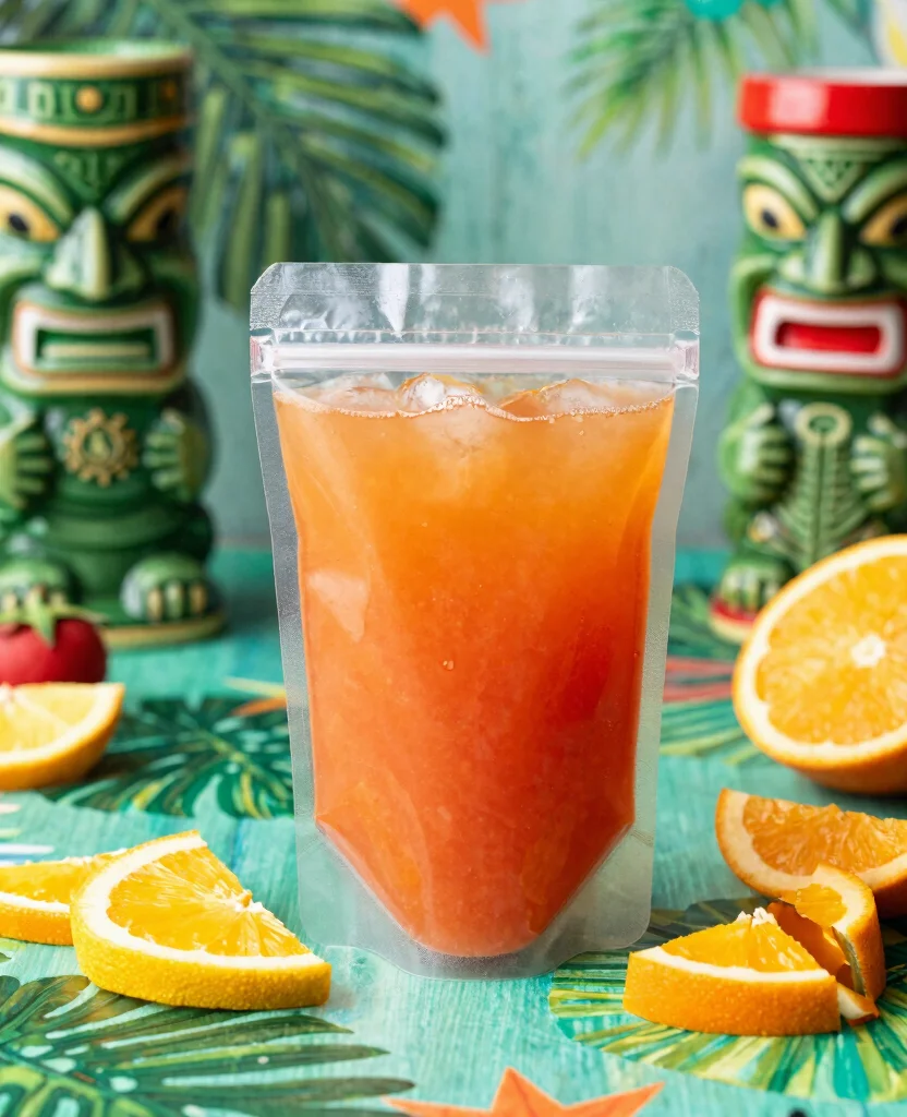 17 Adult Juice Pouch Recipes Perfect For Parties - 16. Tiki Rum Punch Pouch 1