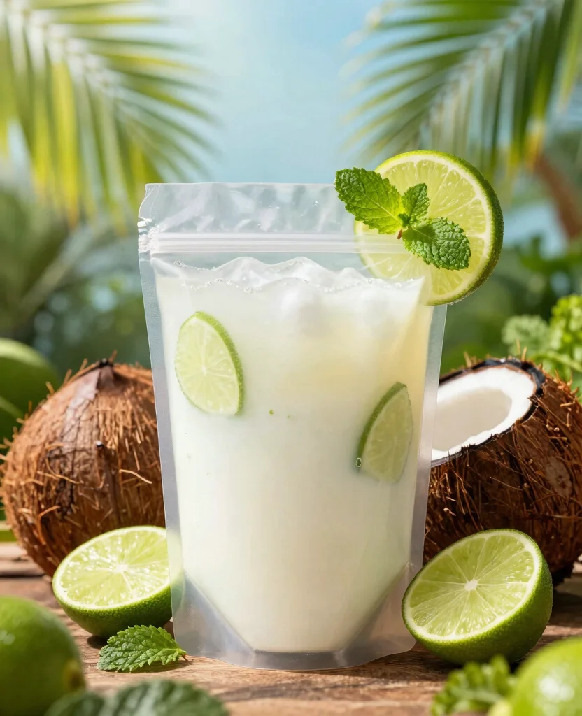17 Adult Juice Pouch Recipes Perfect For Parties - 3. Coconut Lime Cooler Pouch 1