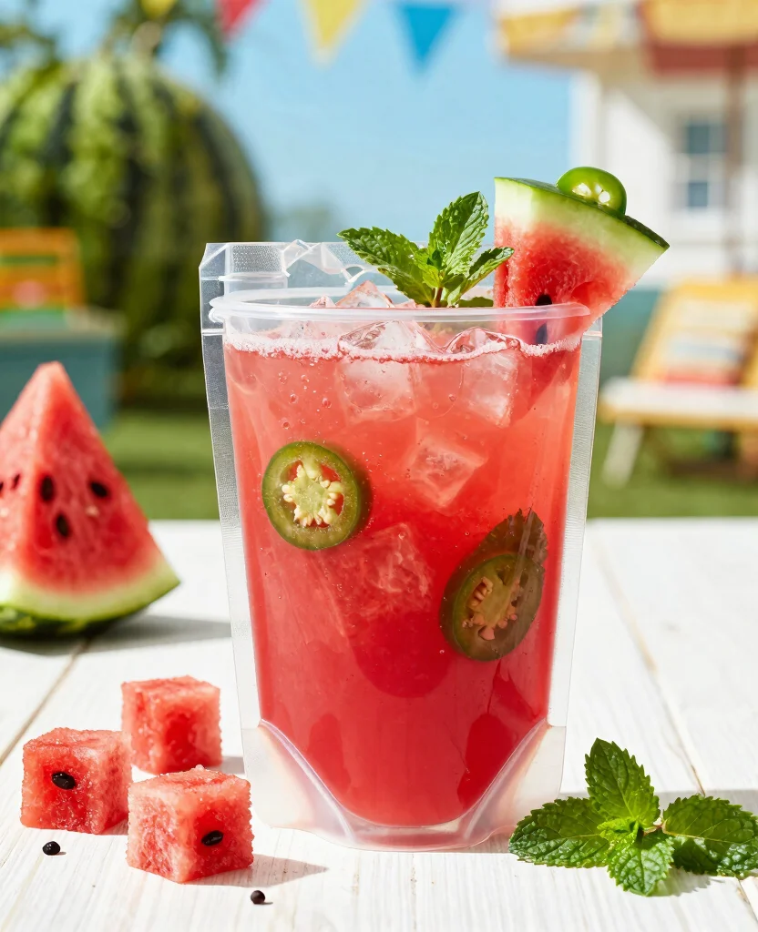 17 Adult Juice Pouch Recipes Perfect For Parties - 4. Spicy Watermelon Mojito Pouch 1
