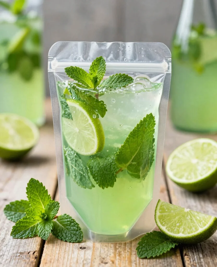 17 Adult Juice Pouch Recipes Perfect For Parties - 8. Mint Mojito Juice Pouch 1