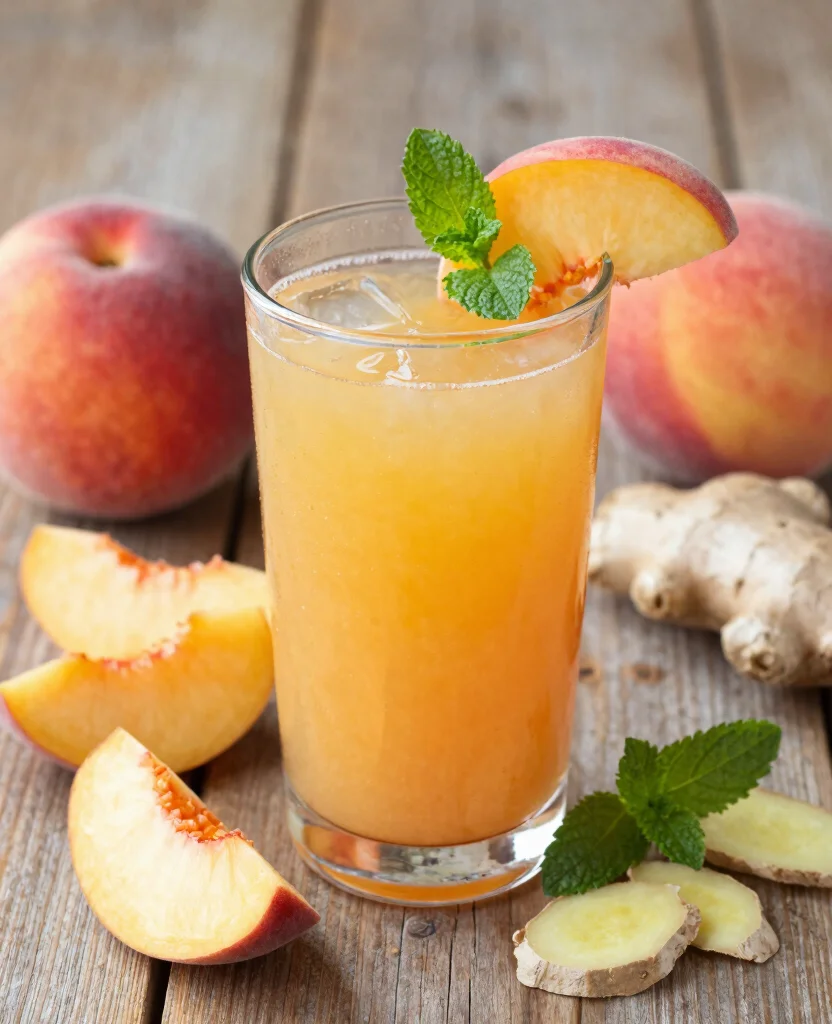 17 Detox Juice Recipes to Lose Belly Bloat Naturally - 12. Ginger Peach Detox Juice 1