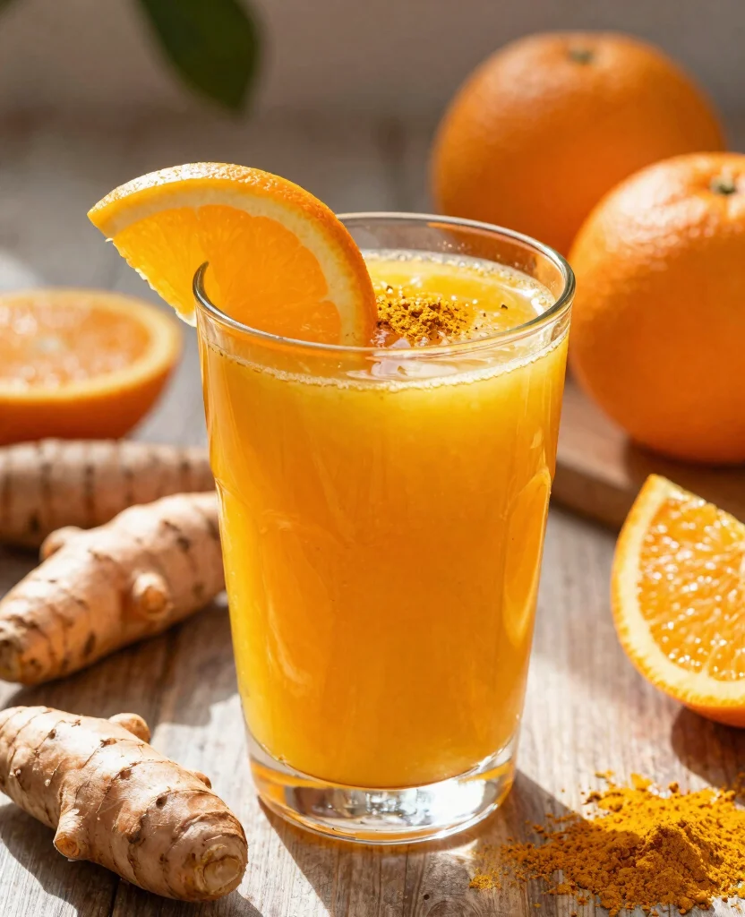 17 Detox Juice Recipes to Lose Belly Bloat Naturally - 6. Turmeric Glow Juice 1