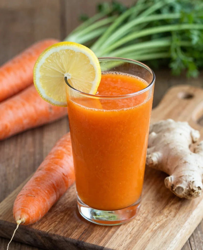 17 Detox Juice Recipes to Lose Belly Bloat Naturally - 8. Carrot Ginger Zing Juice 1