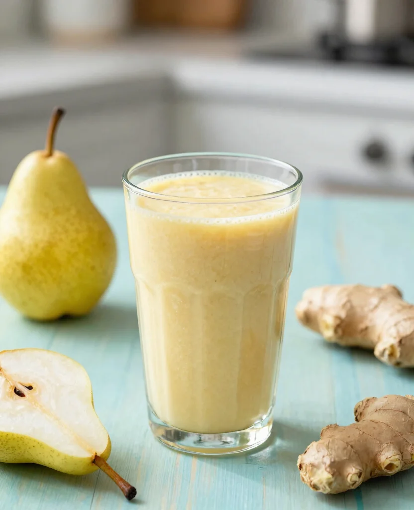 17 Fat Burning Juice Recipes To Support Weight Goals - 15. Pear and Ginger Smoothie 1