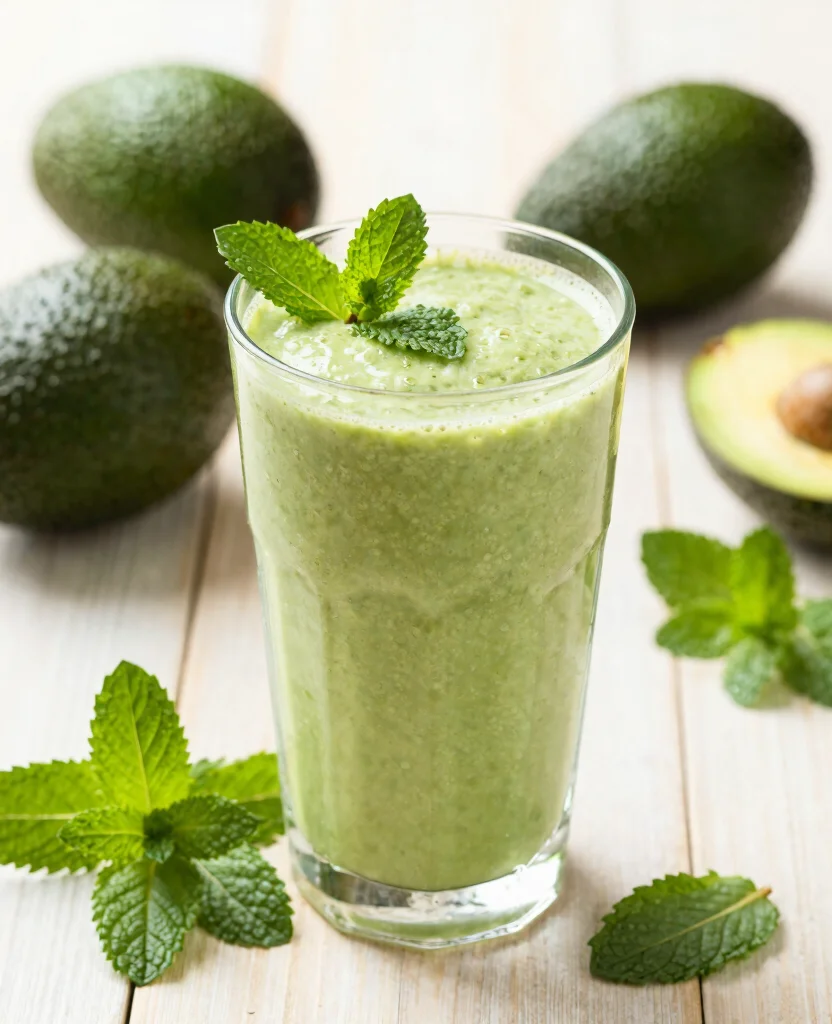 17 Healthy Juice Recipes for Immune System Support - 17. Avocado Mint Smoothie Juice 1