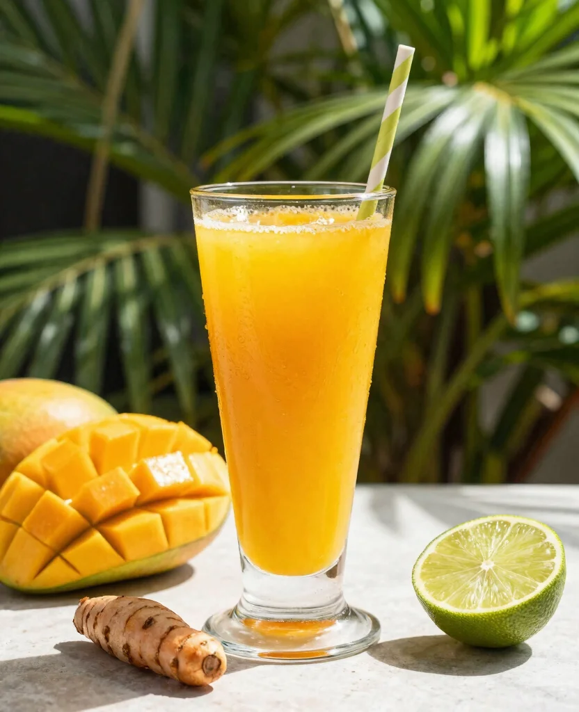 17 Juice Recipes For Inflammation Relief At Home - 10. Mango-Turmeric Tonic 1
