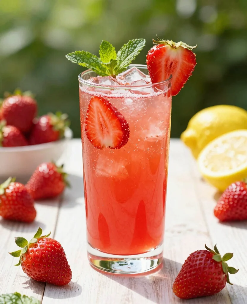 17 Juice Recipes For Inflammation Relief At Home - 13. Strawberry Lemonade Juice 1